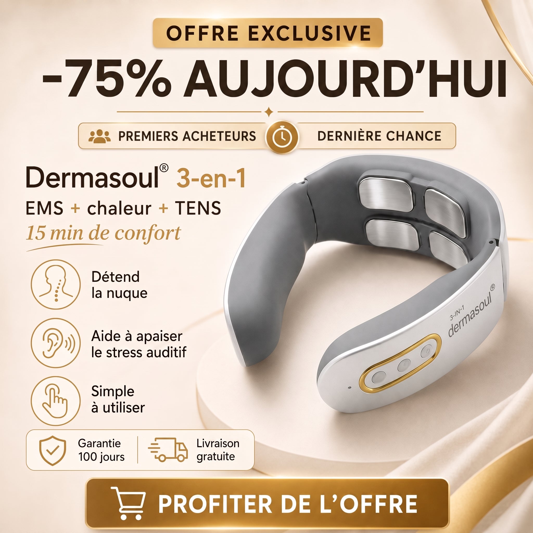 Dermasoul® 3-en-1 | Relaxation Cervicale | Offre Exclusive -75%