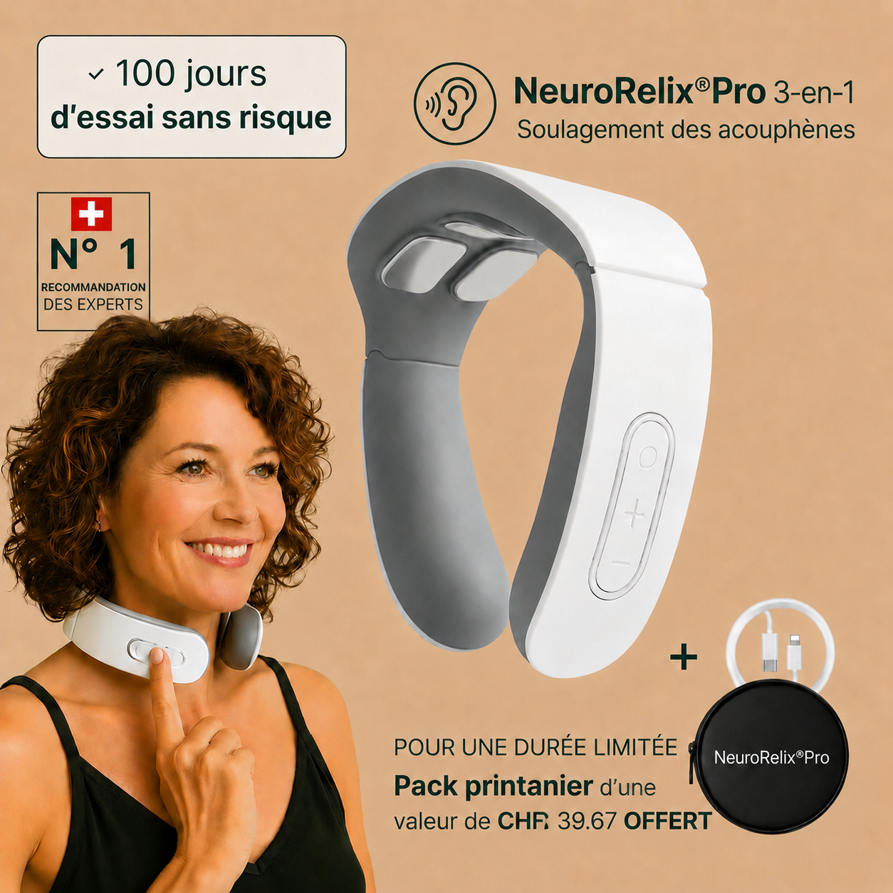 -NeuroRelix®Pro 3-en-1 Solution contre les acouphènes-