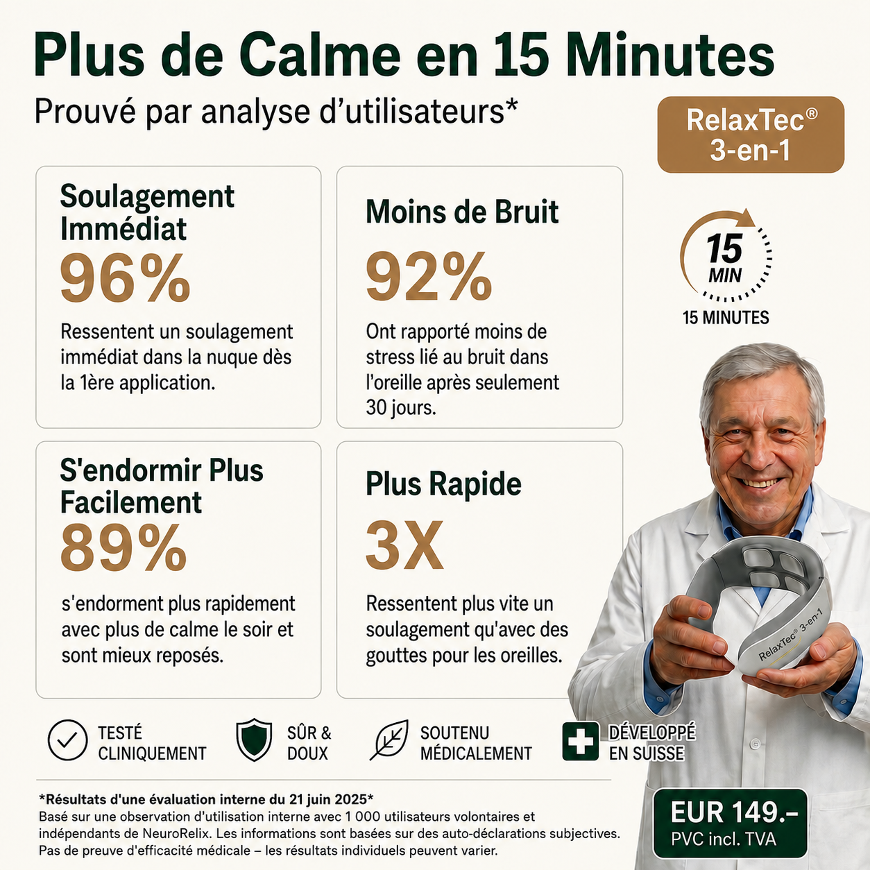 -NeuroRelix®Pro 3-en-1 Solution contre les acouphènes-