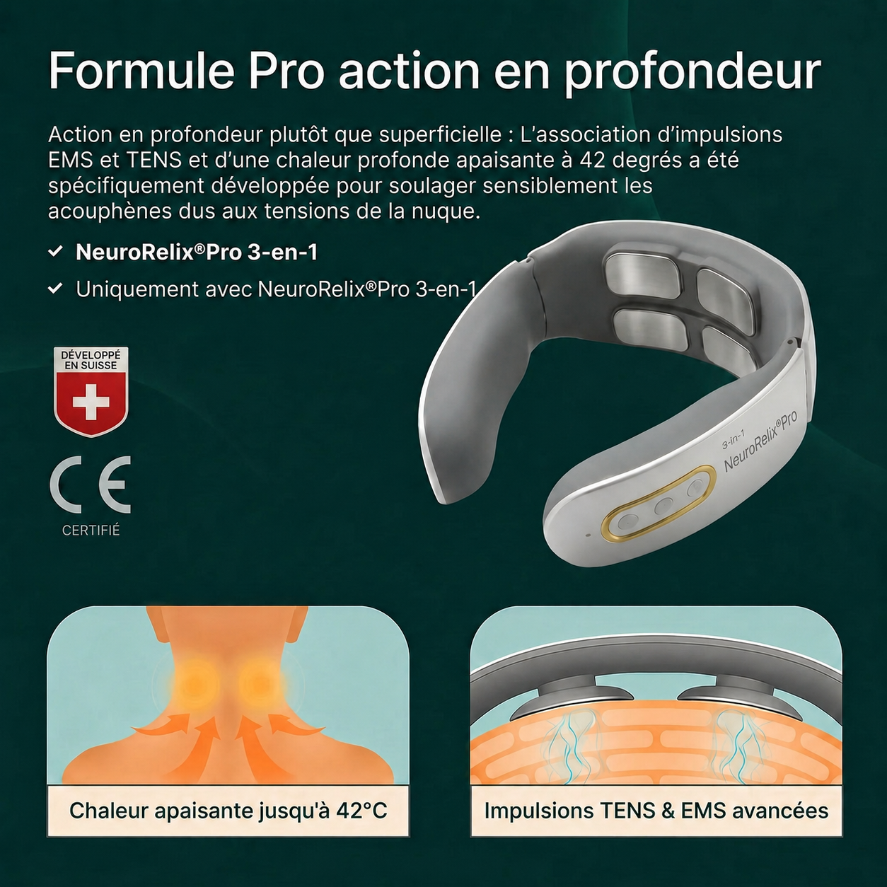 -NeuroRelix®Pro 3-en-1 Solution contre les acouphènes-