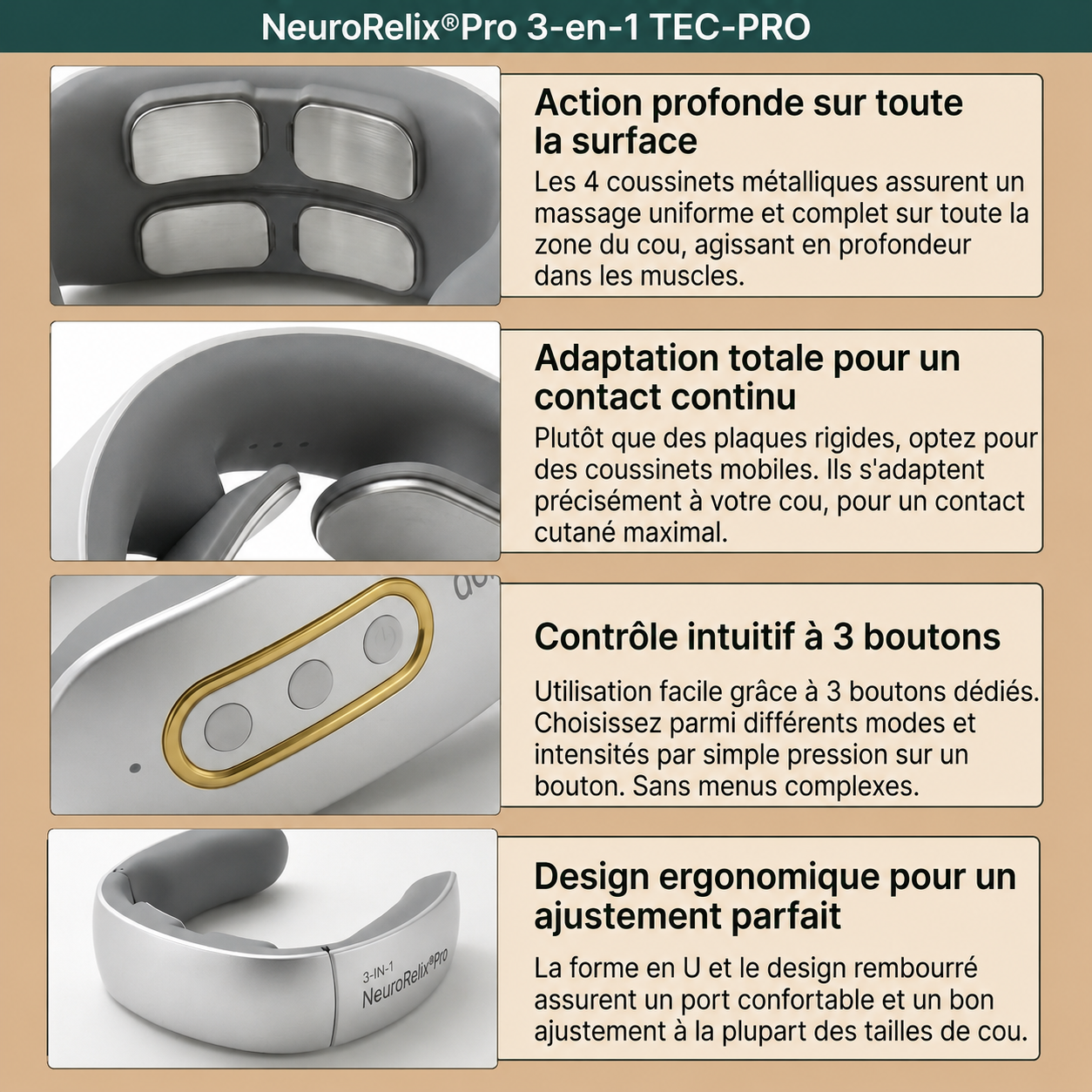 -NeuroRelix®Pro 3-en-1 Solution contre les acouphènes-