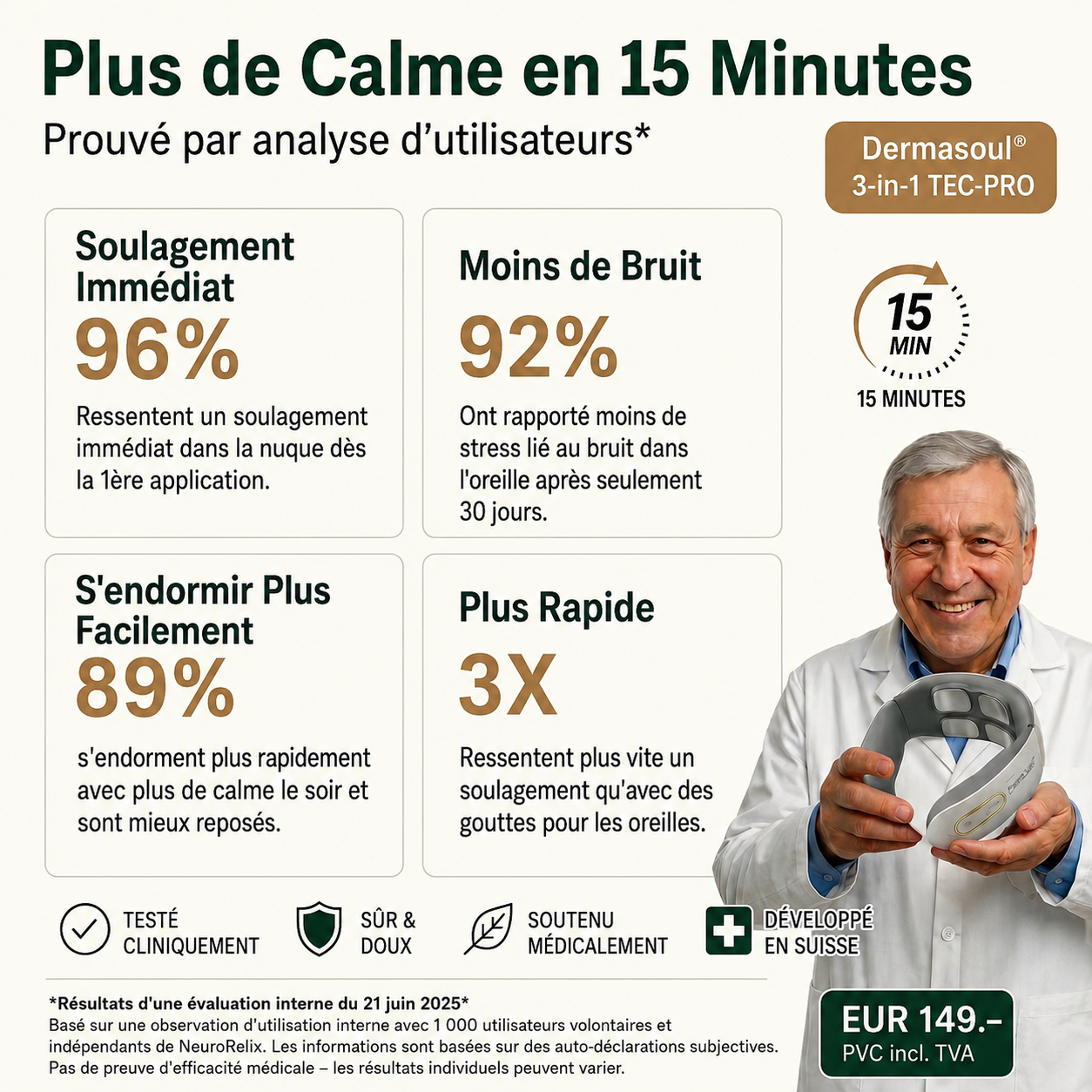 Dermasoul® Solution 3-en-1 contre les acouphènes